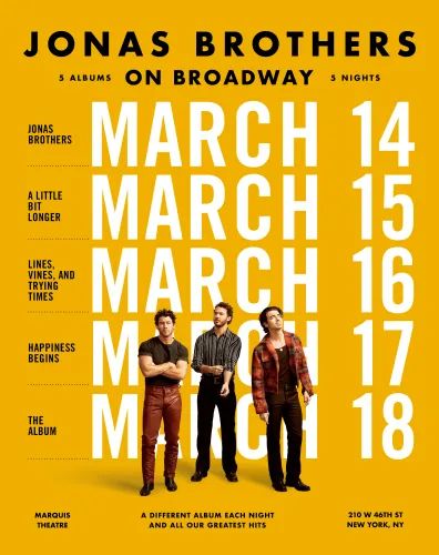Jonas Brothers on Broadway poster
